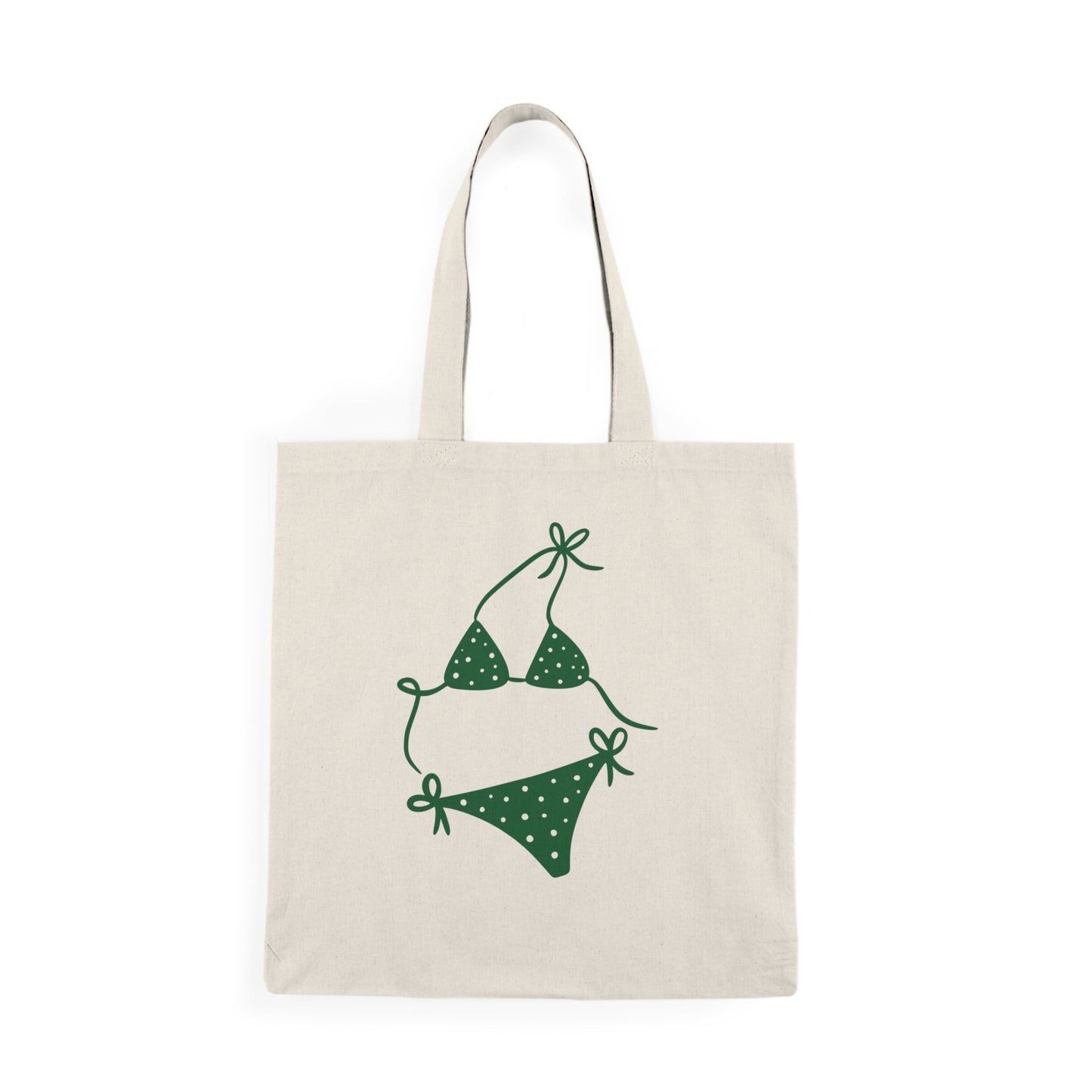 Camp Bach Itsy Bitsy Green Bikini Canvas Cotton Tote