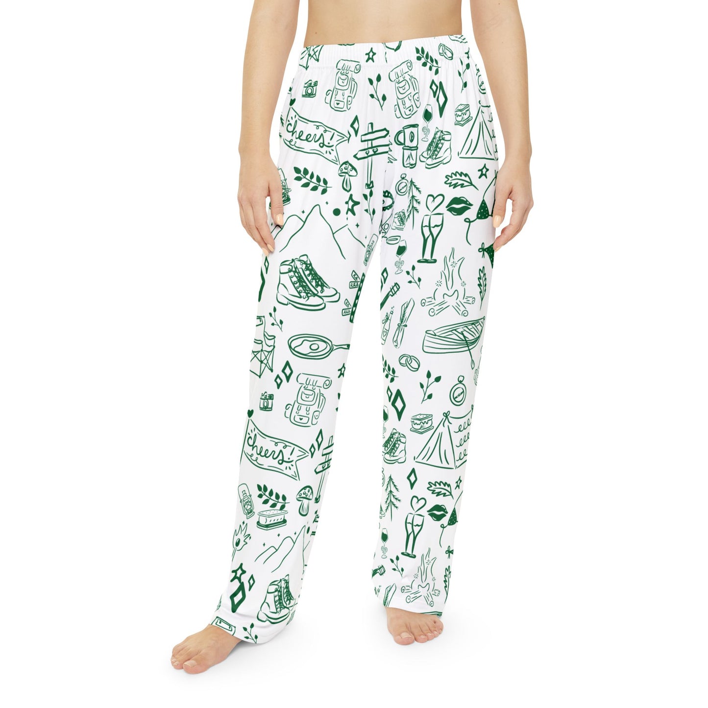 White Cozy Camp Bach Women's Pajama Pants