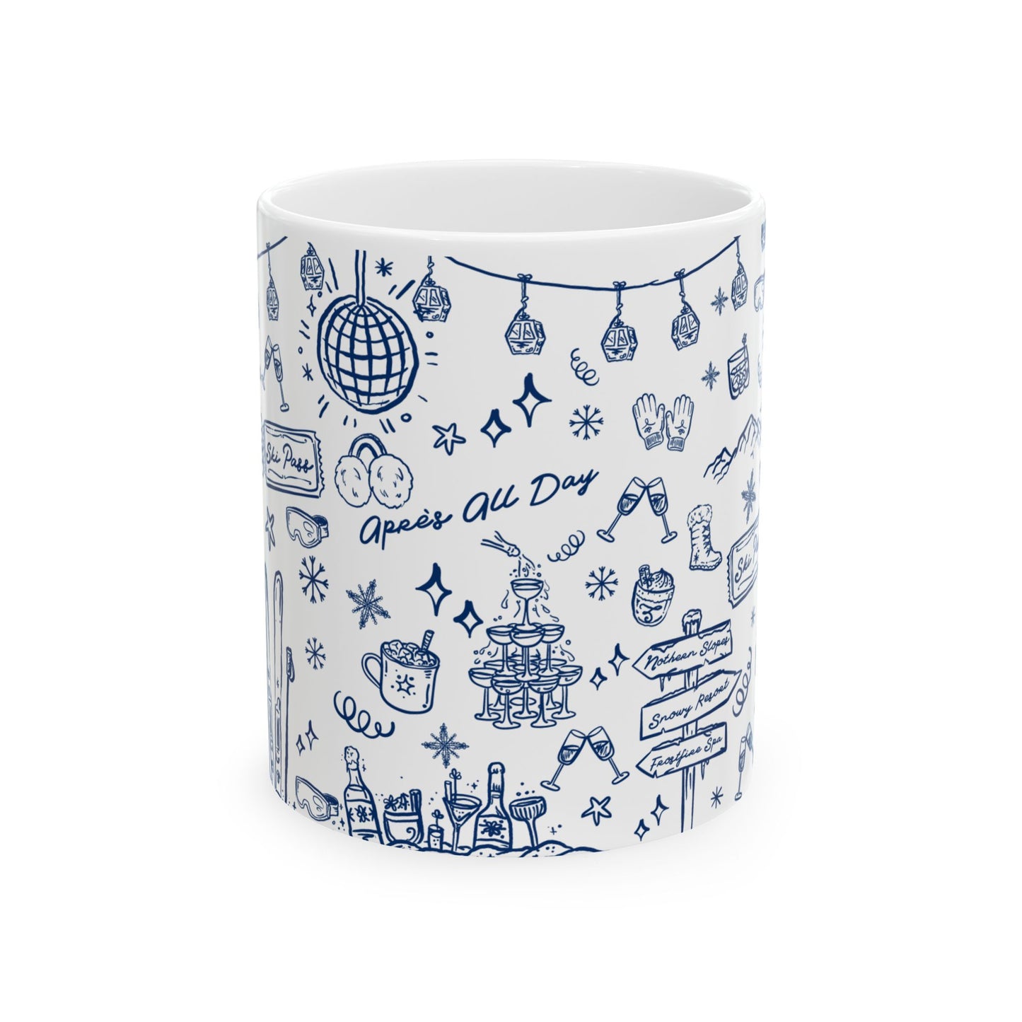 Après All Day Navy Mug – Ski Bachelorette Party Cup for Bride and Crew