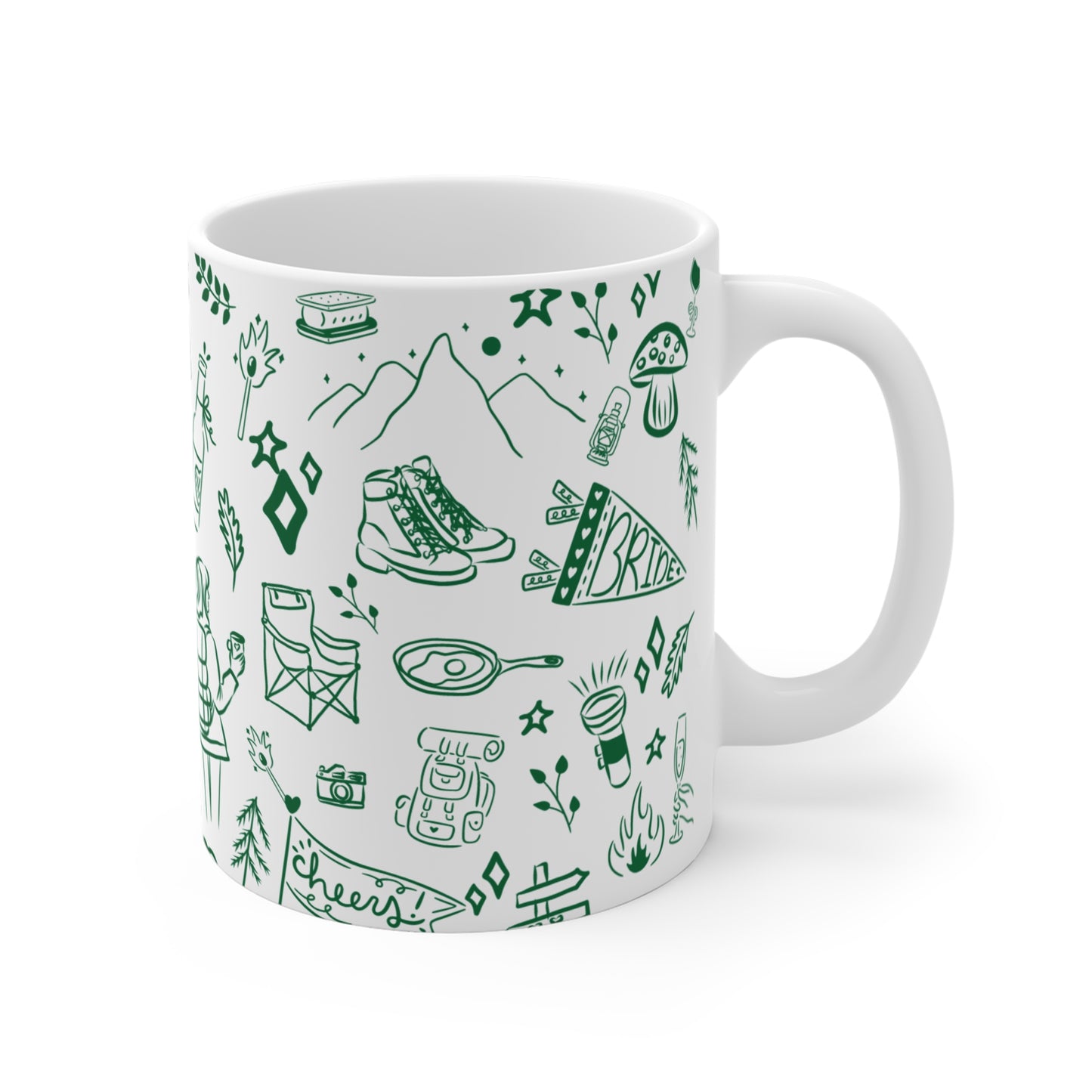 Green Camp Bach Cabin Crew Before I Do Mug – Rustic Bachelorette Campfire Coffee Cup for Bridesmaids, Bride Tribe, or Girls’ Weekend Getaway