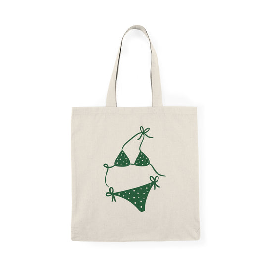 Camp Bach Itsy Bitsy Green Bikini Canvas Cotton Tote