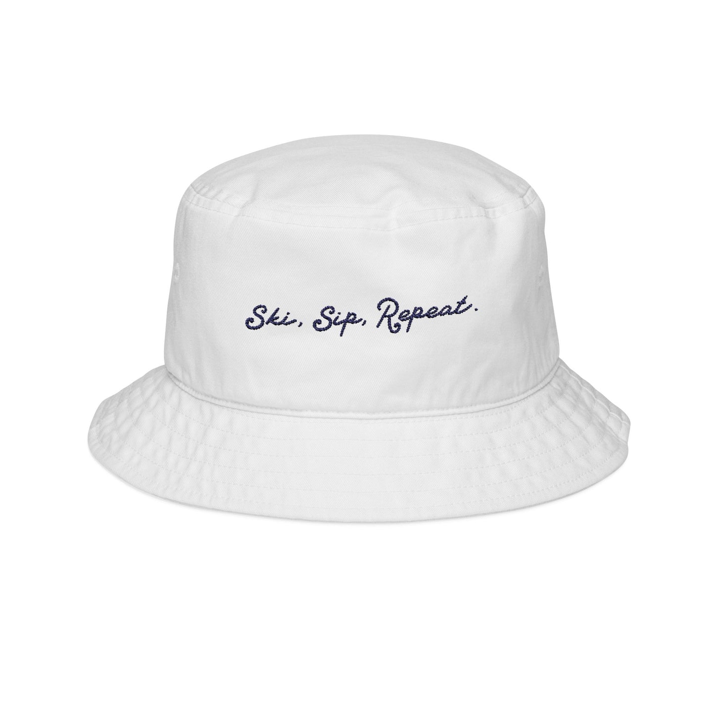 SKI SIP REPEAT WHITE BUCKET HAT