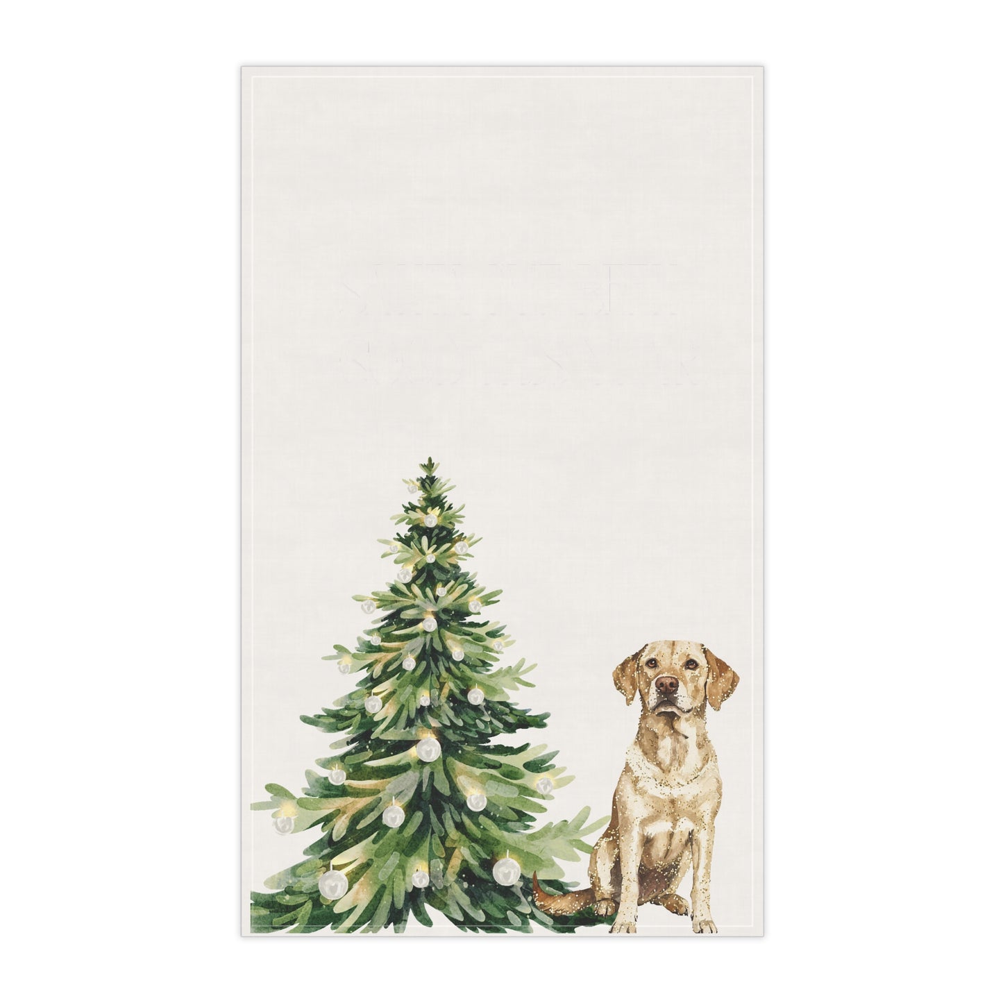 Festive Yellow Lab Tree Tea Towels, Holiday Kitchen Decor, Pet Lover Gift, Christmas Decor, Cute Dog Print Towels