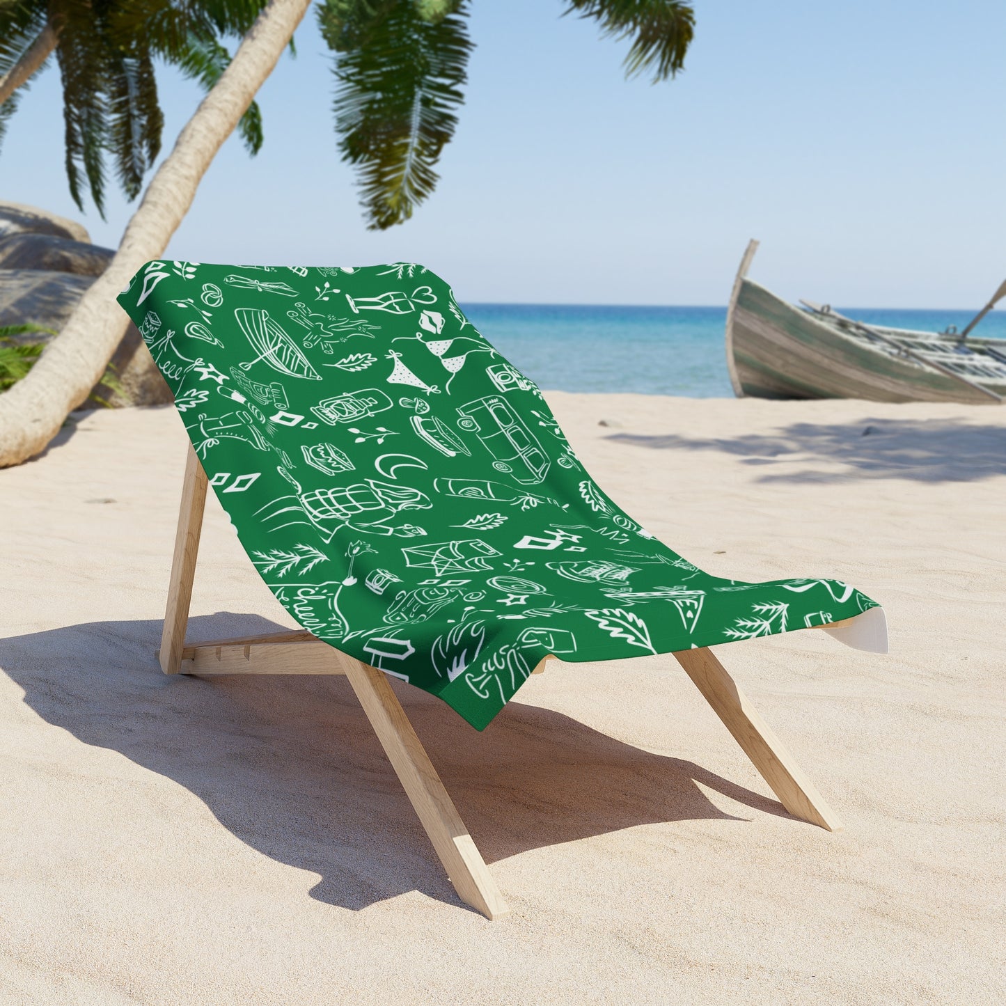 Green Cabin Crew Beach Towel