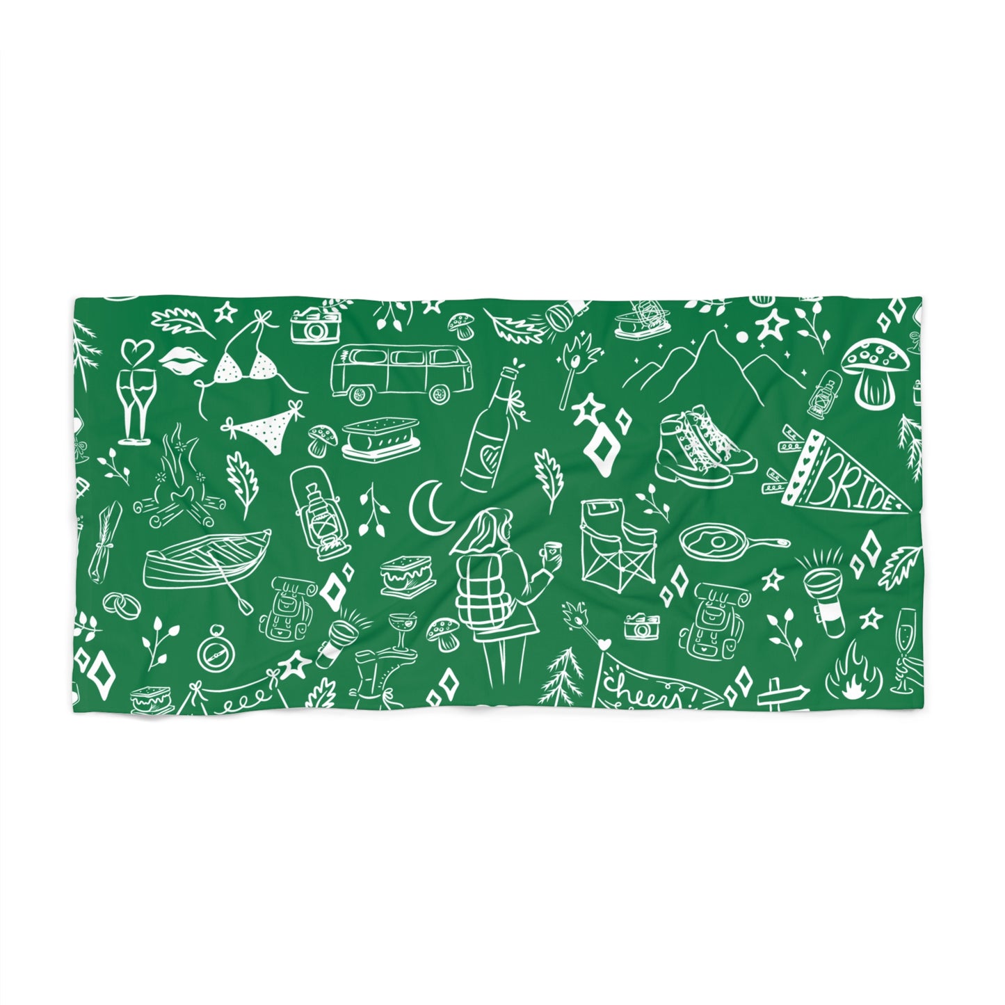 Green Cabin Crew Beach Towel