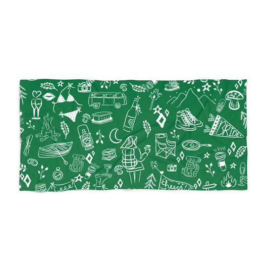 Green Cabin Crew Beach Towel