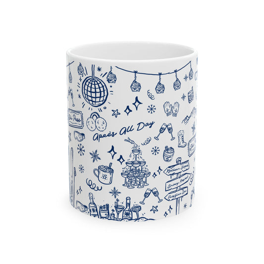 Après All Day Navy Mug – Ski Bachelorette Party Cup for Bride and Crew