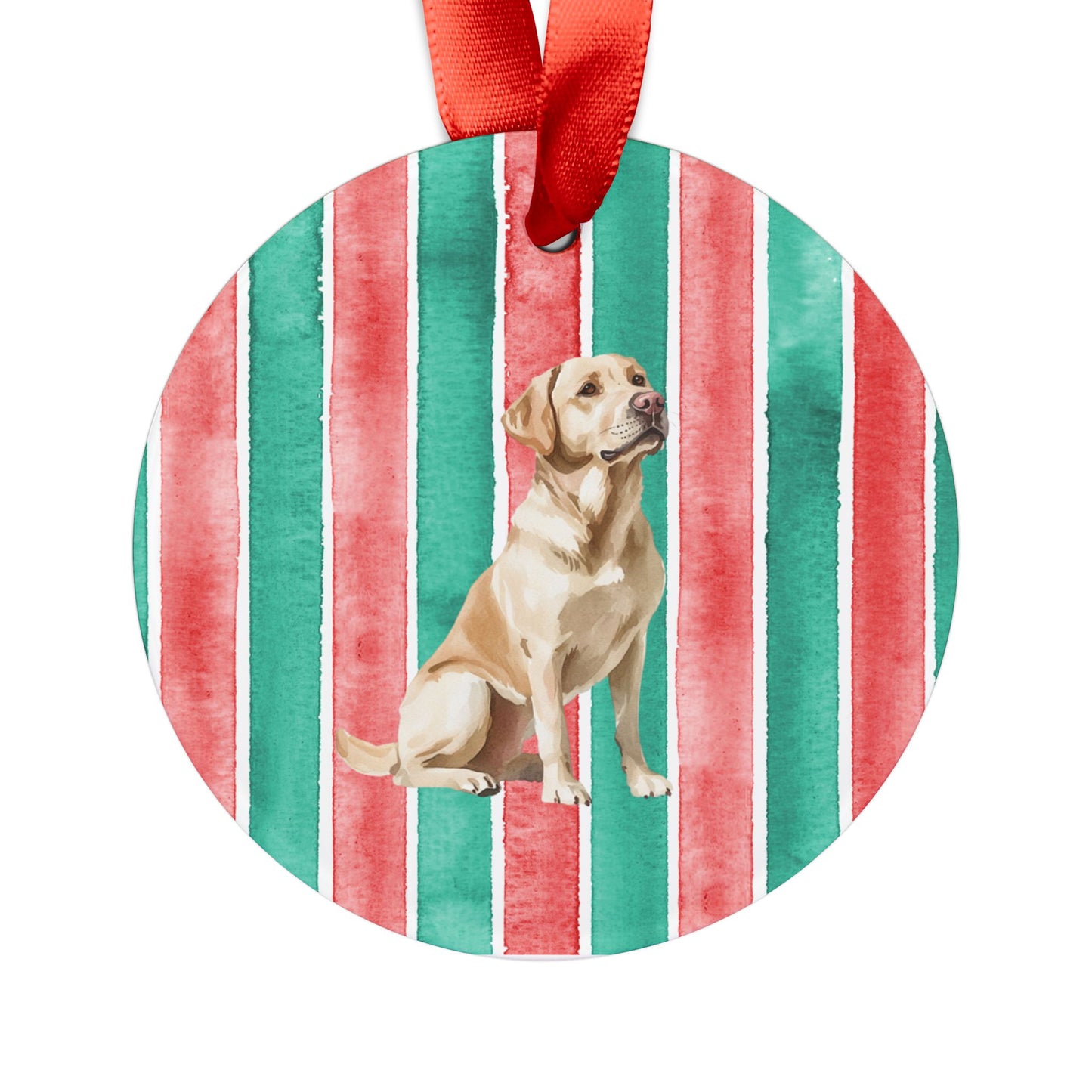 Yellow Lab Acrylic Christmas Ornament with Ribbon