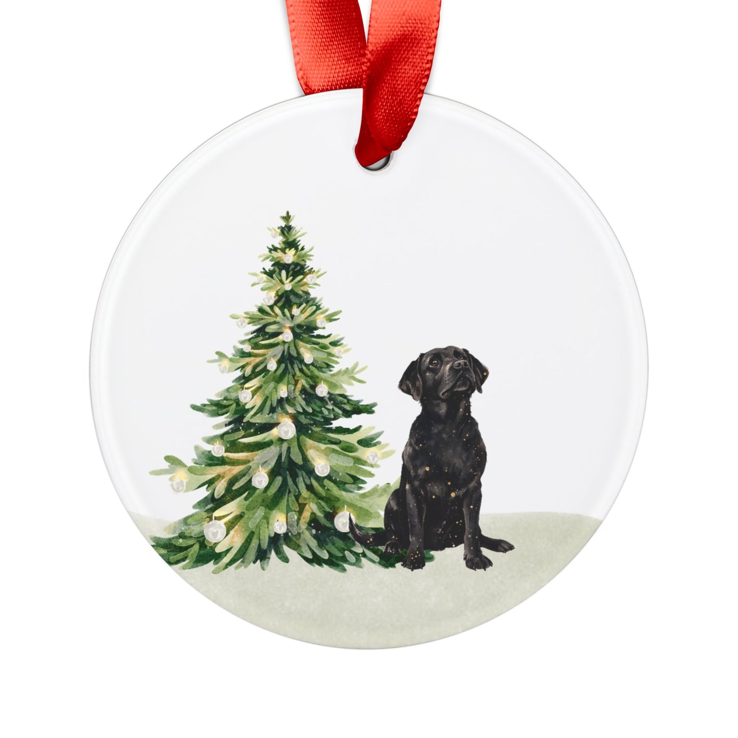 Black Lab Christmas Tree Acrylic Ornament