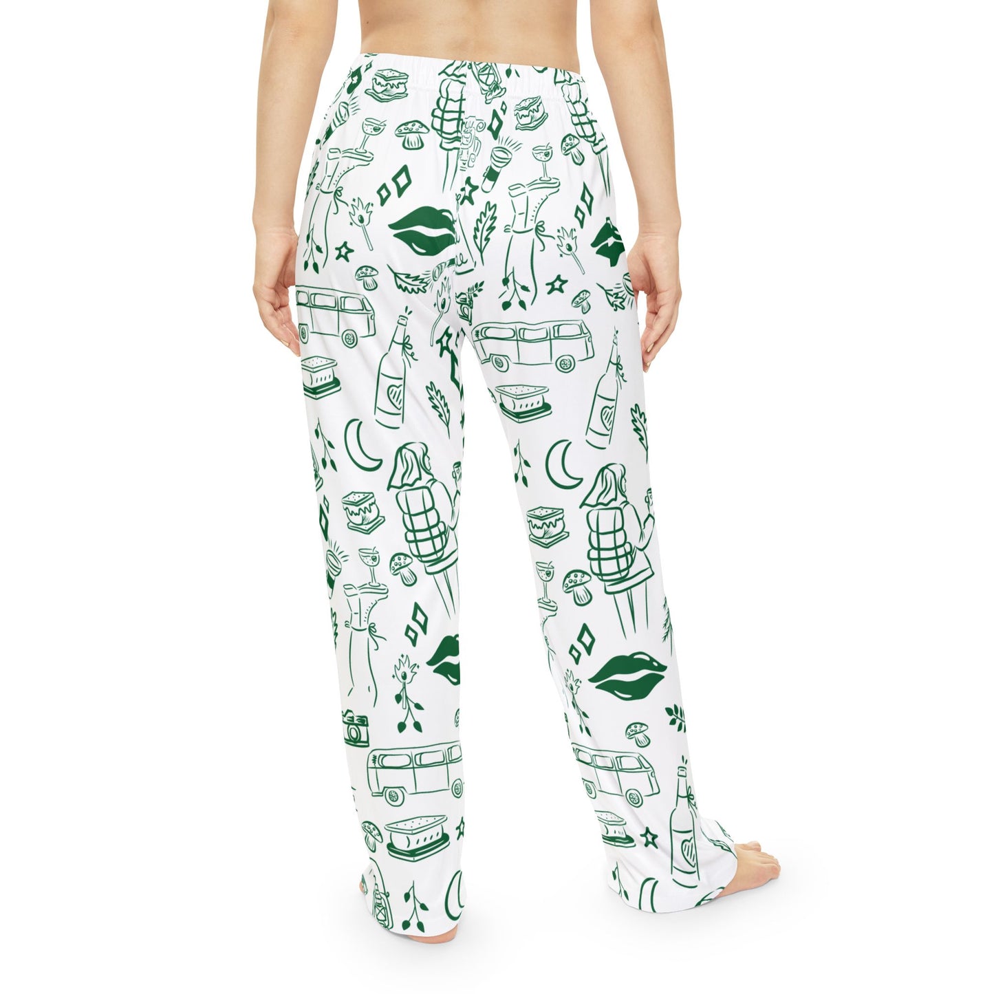 White Cozy Camp Bach Women's Pajama Pants