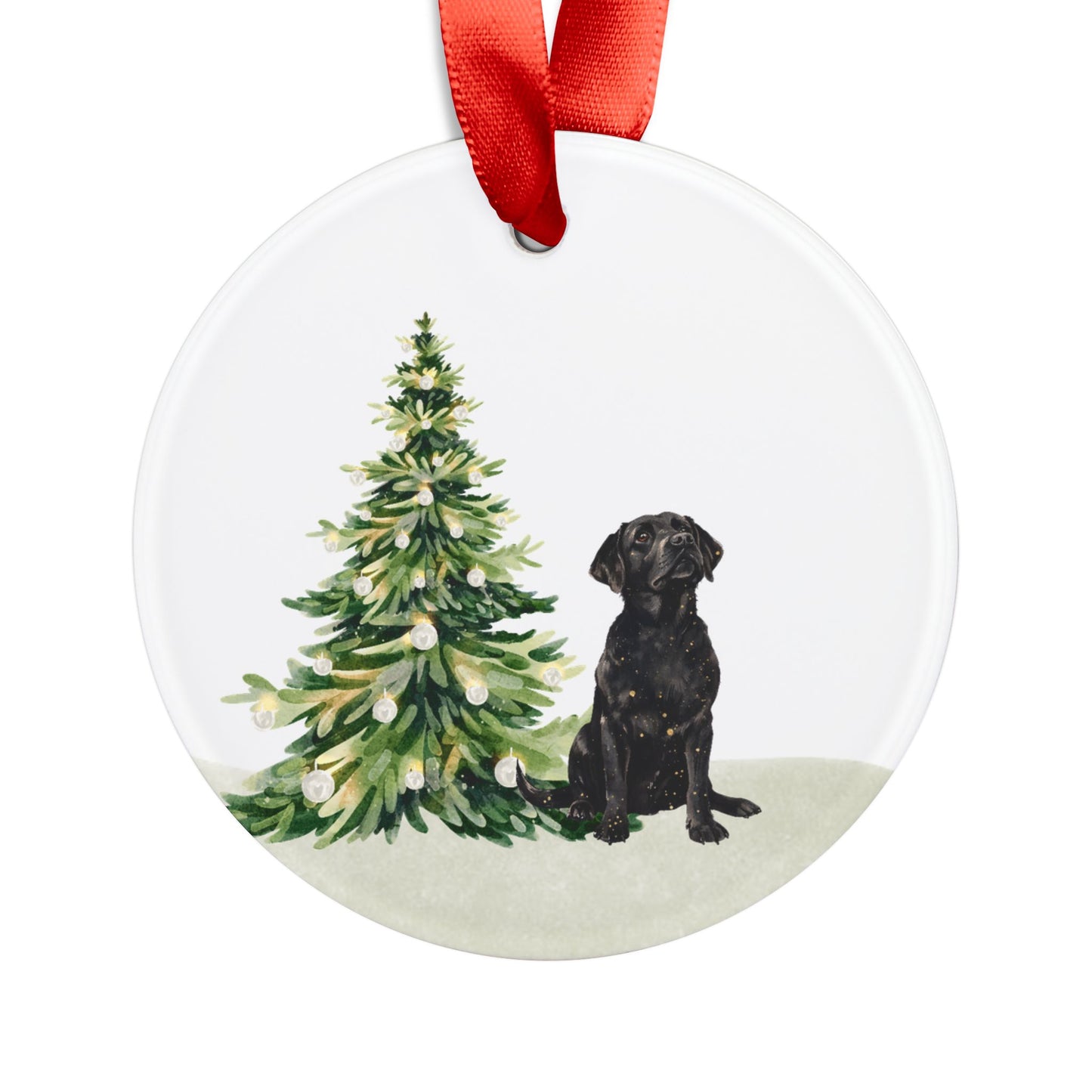 Black Lab Christmas Tree Acrylic Ornament