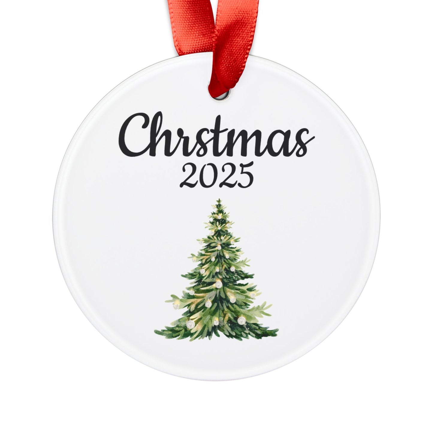 Dog Christmas Acrylic Ornament with Ribbon, Holiday Decoration, Custom Tree Ornament, Perfect Gift, Festive Keepsake