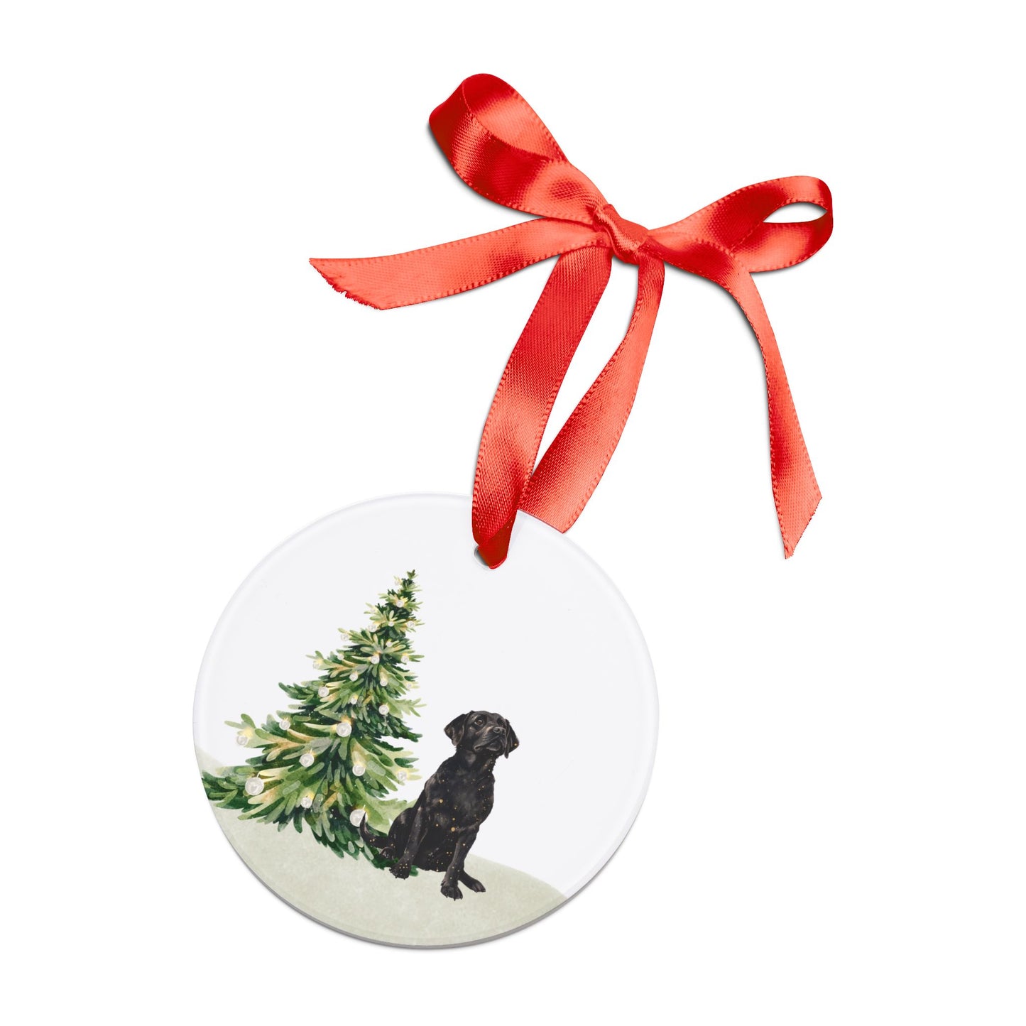 Black Lab Christmas Tree Acrylic Ornament
